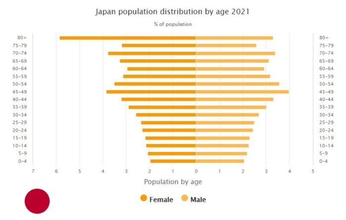 Japan Population Distribution by Age