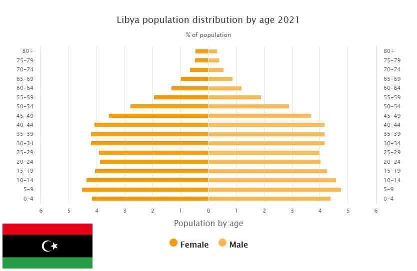 Libya Population Distribution by Age
