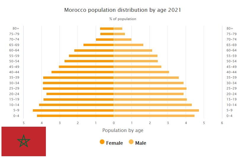 Morocco Population Distribution by Age