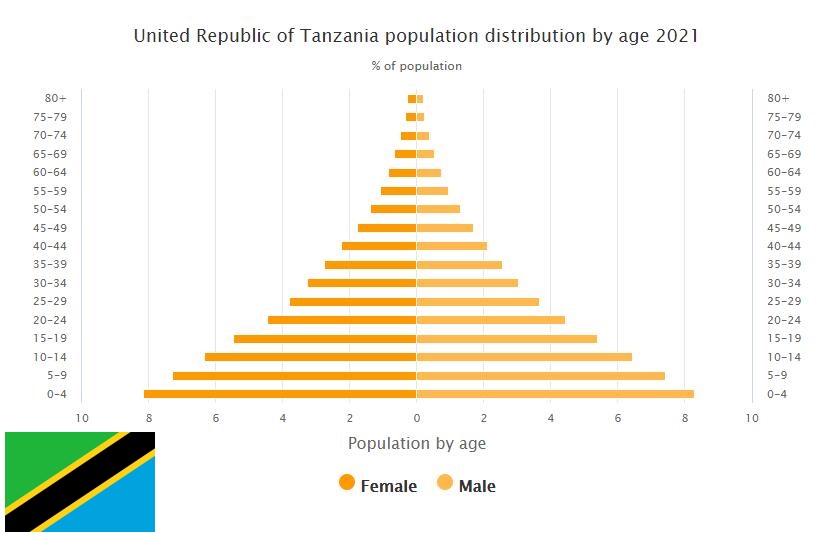 Tanzania Population Distribution by Age