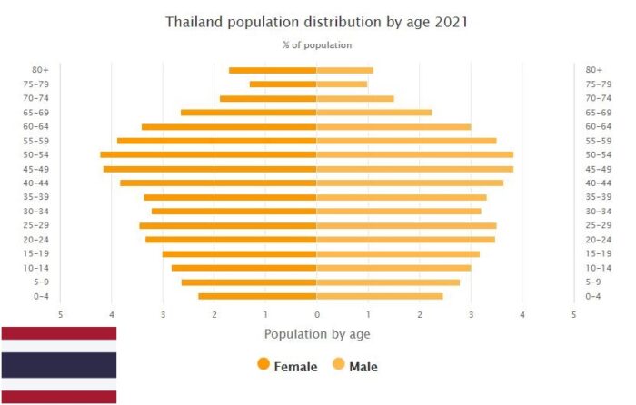 Thailand Population Distribution by Age